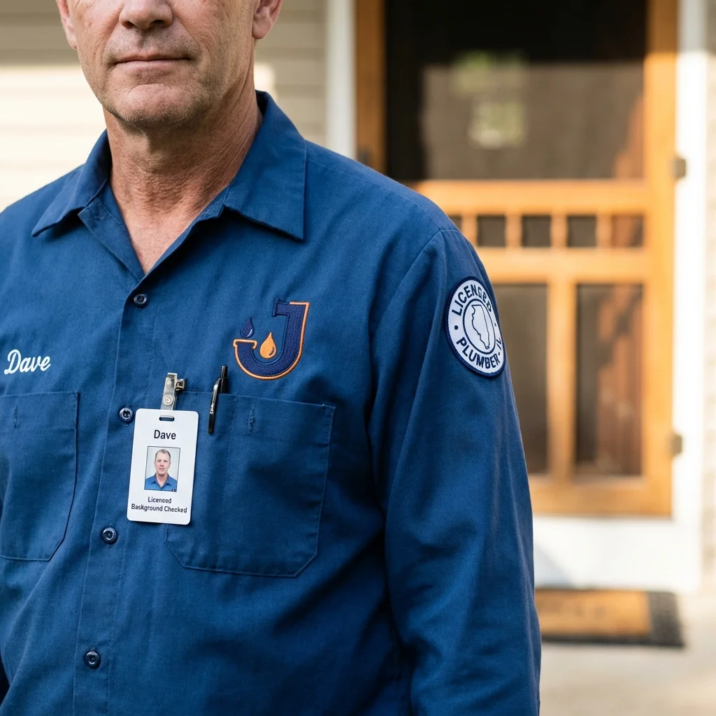 Licensed plumber showing ID badge in Osceola Mills, PA