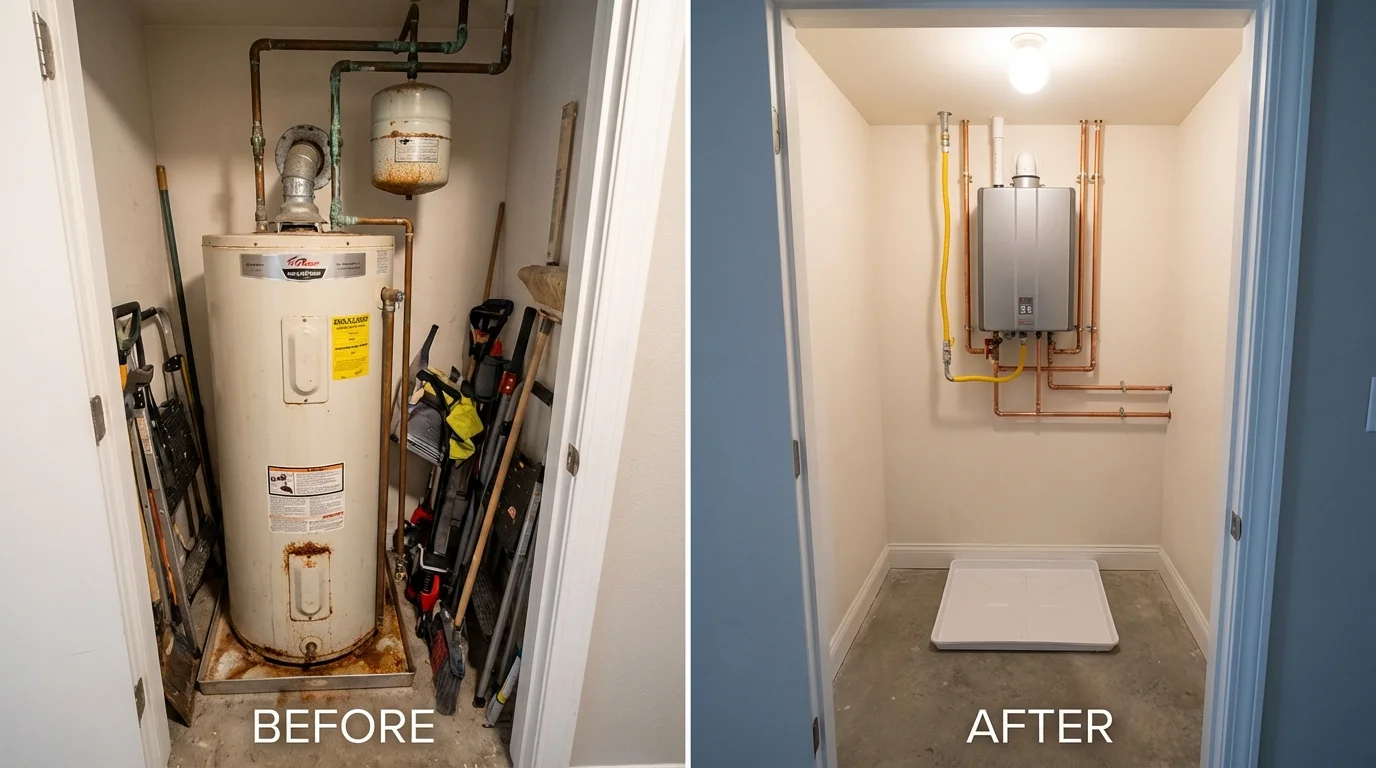 Tank water heater versus wall-mounted tankless unit comparison for Osceola Mills, PA homeowners